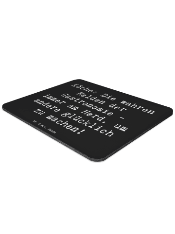 Mr. & Mrs. Panda Mousepad Spruch Koch Helden mit Spruch in Schwarz