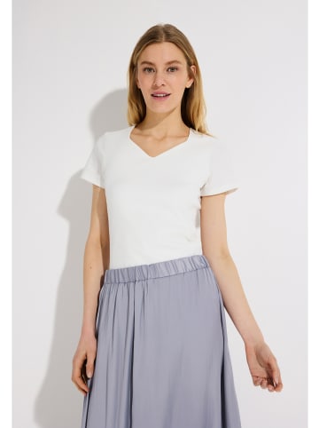 More & More schmales 1/2 Arm Shirt, gerippt in offwhite