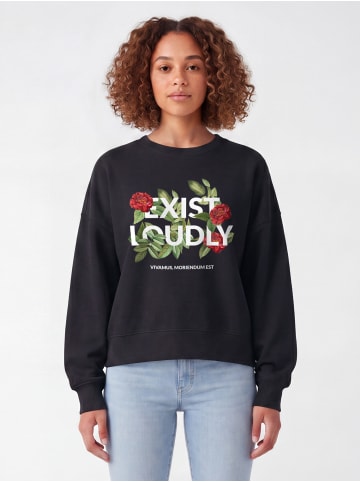 wat? Apparel Sweatshirt Exist Loudly in Schwarz