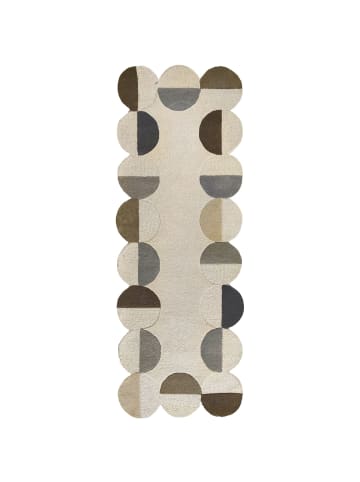 KADIMA DESIGN Wollteppich Kreis Wellenform, Wohnzimmer in Erdtöne