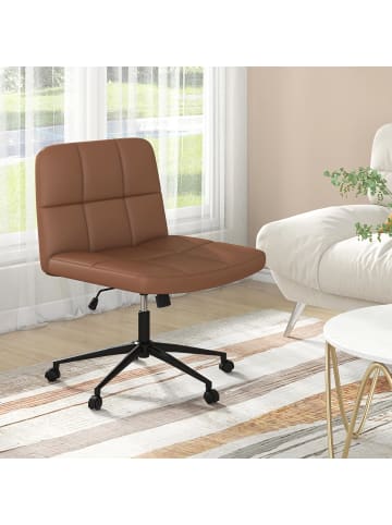 COSTWAY Bürostuhl höhenverstellbar drehbar in Braun