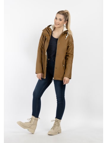 DreiMaster Damen Regenjacke Mit Teddyfutter in Dunkelsand