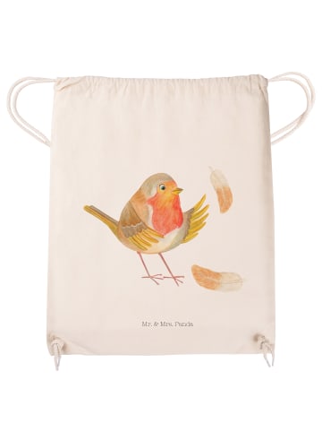Mr. & Mrs. Panda Turnbeutel Rotkehlchen Federn ohne Spruch in Creme