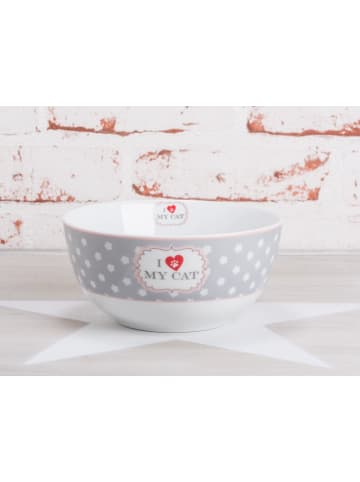 Krasilnikoff Schale Happy Bowl - I LOVE MY CAT - Blumen