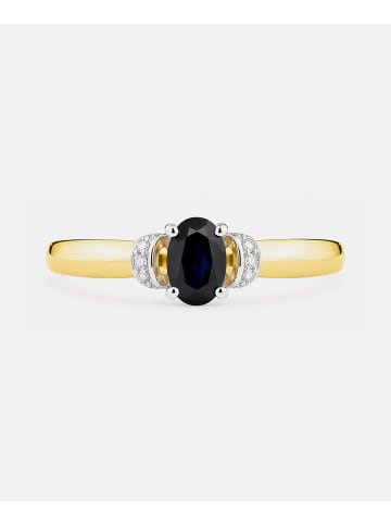 Diamant L'éternel Ring, mit Saphir, 375 Gelbgold