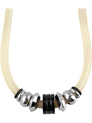 Adeliás Damen Halskette aus Kautschuk 45 cm in grau