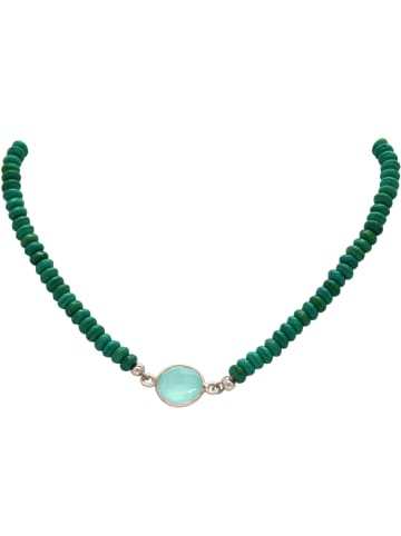 Gemshine Collier Türkise und Chalcedon Silber