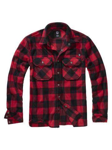 Brandit Brandit Herren Jeff Fleece Shirt Long Sleeve in red/black