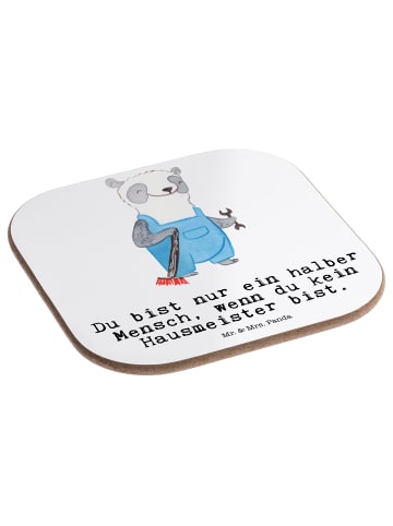 Mr. & Mrs. Panda gläseruntersetzer Hausmeister Herz mit Spruch in Weiß