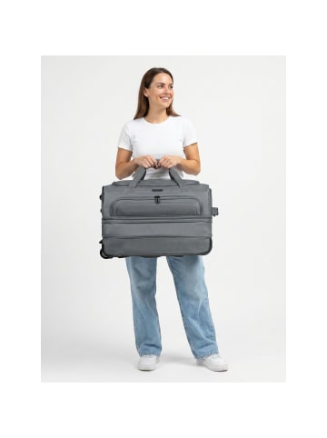 Redolz Duffle Essentials 2-Rollen Reisetasche 55 cm M mit Dehnfalte in grey