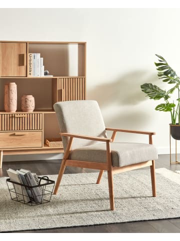 Beliani Sessel ESRUM in Grau/Braun - (W) 62 x (H) 79 x (L) 80 cm