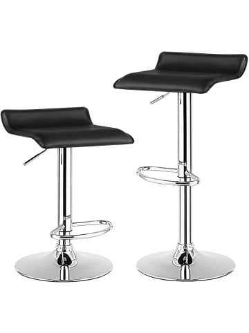 COSTWAY 2er Set Barhocker in Schwarz