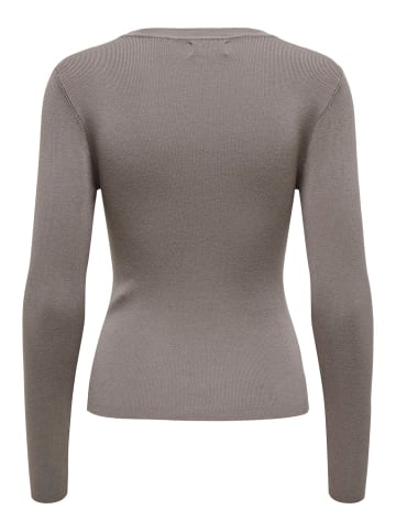 JACQUELINE de YONG Strickpullover Rundhals Langarm weicher Strick in Braun