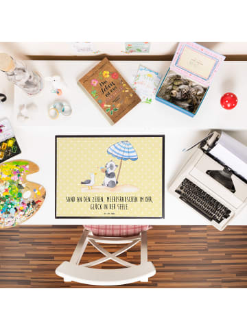 Mr. & Mrs. Panda Ostergeschenk Sommer Meer Glück mit Spruch in Gelb Pastell