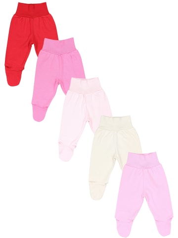 TupTam Baby Strampelhose mit Fuß 5er Pack in rosa/rot