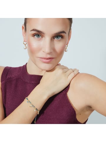 Luxenter Armband aus 925er Sterlingsilber mit mehrfarbigen Zirkonia-Steinen 18K vergoldet