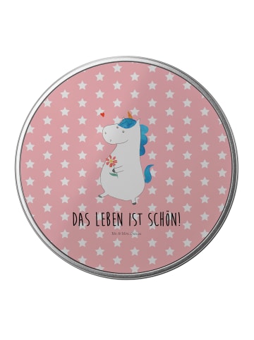 Mr. & Mrs. Panda Teedose Einhorn Spaziergang mit Spruch in Rot Pastell