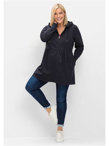 sheego Umstands-Sweatjacke in tiefblau