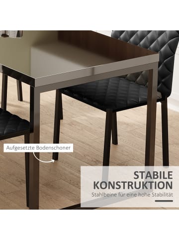 HOMCOM Esszimmerstühle-41L x 50B x 91H cm-Schwarz