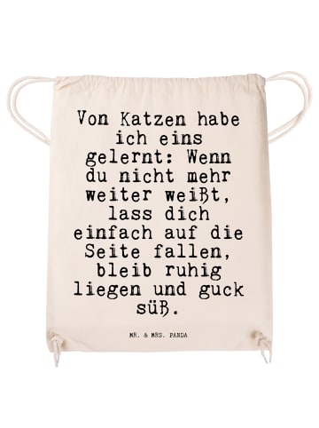 Mr. & Mrs. Panda Turnbeutel Von Katzen habe ich... mit Spruch in Creme
