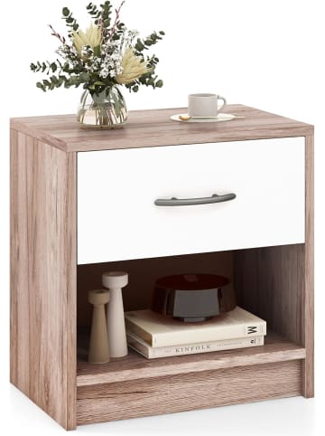 COSTWAY Nachttisch mit Schublade in Khaki