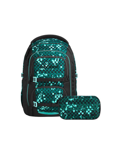 Coocazoo Schulrucksack-Set PORTER "Pixel Blox" 2-tlg. in Blau