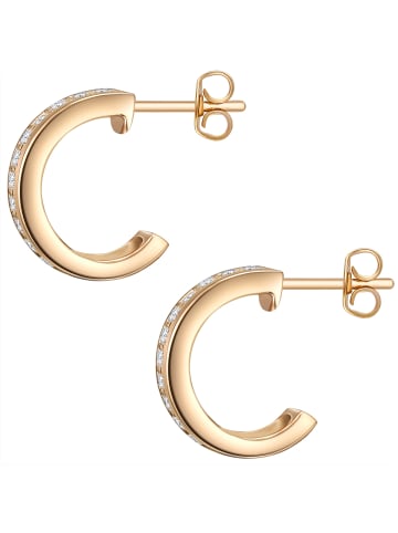 Rafaela Donata Creolen Sterling Silber Zirkonia in gelbgold