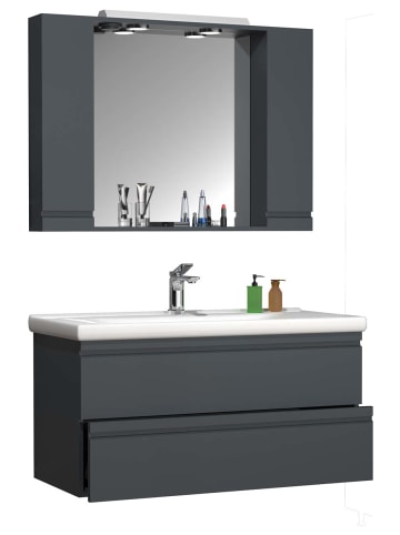 ebuy24 Badmöbelset SiloraXL Anthrazit 100 x 46 cm