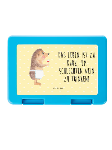 Mr. & Mrs. Panda Aufbewahrungsbox Igel Wein mit Spruch in Gelb Pastell