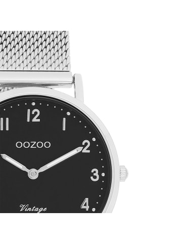 Oozoo Analog-Armbanduhr Oozoo Vintage Series silber mittel (ca. 32mm)
