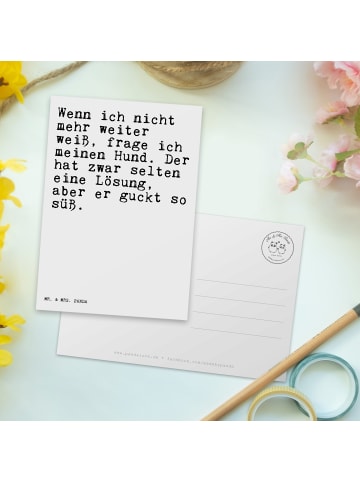 Mr. & Mrs. Panda Postkarte Wenn ich nicht mehr... mit Spruch in Weiß