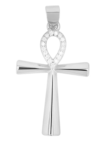 Adeliás Damen Anhänger – Schlüsselanhänger aus 925 Silber mit Zirkonia in silber