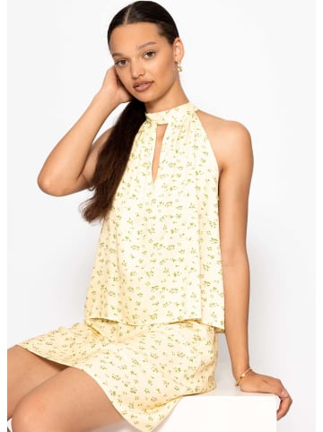 SASSYCLASSY Viskose Top mit floralem Print in Gelb