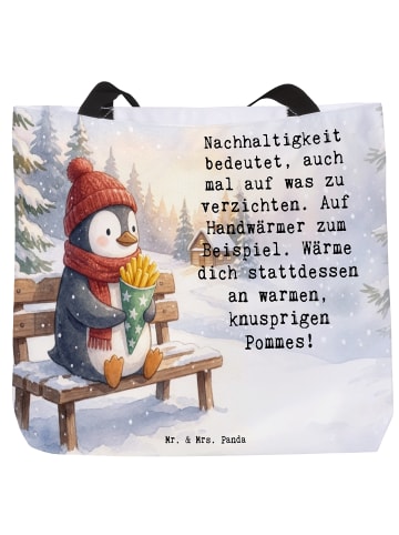 Mr. & Mrs. Panda Schultasche Pinguin Winter Pommes Design mit Sp... in Weiß