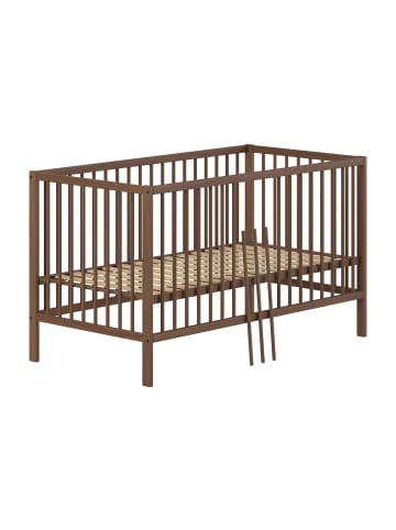 58 aufm Kessel GITTERBETT Keira zum Juniorbett umbaubar Buche massiv nussbaum