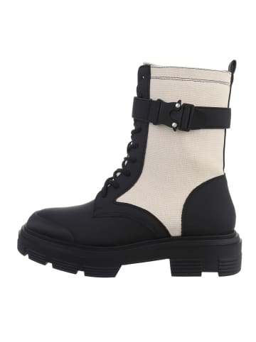 Ital-Design Stiefelette in Beige und Schwarz