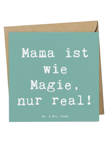 Mr. & Mrs. Panda Grußkarte Spruch Magische Mama mit Spruch in Meeresbrise