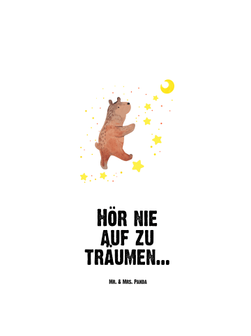 Mr. & Mrs. Panda Trinkflasche Bär Träume mit Spruch in Weiß