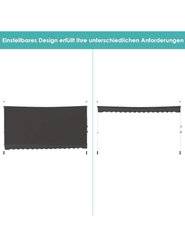 COSTWAY Klemmmarkise 395 cm in Grau