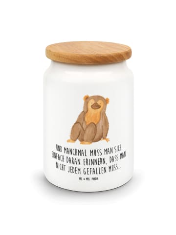 Mr. & Mrs. Panda Vorratsbehälter Affe mit Spruch in Weiß