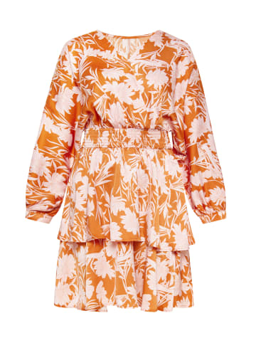Usha Women Dress in orange white