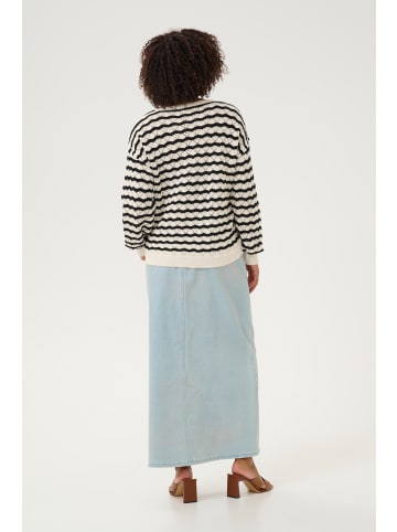 Cream Strickpullover CRPoppi Loose fit in Salt Pepper Stripe