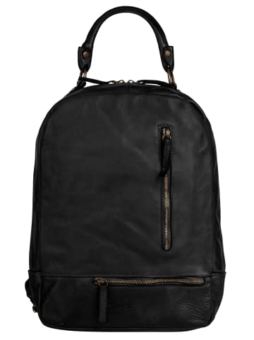 Samantha Look Rucksack echt Leder in schwarz