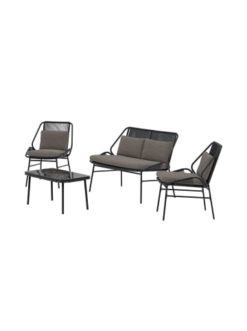 ebuy24 Sofaset Zakynthos (4-teilig) Schwarz 45 x 80 cm