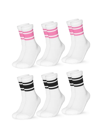 Occulto 6er Pack Tennissocken Steffi in Schwarz/Pink