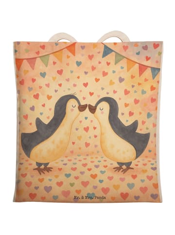 Mr. & Mrs. Panda Einkaufstasche Pinguin Liebe Design ohne Spruch in Weiß