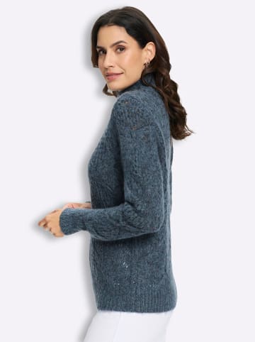 WITT WEIDEN Stehkragen-Pullover in rauchblau-meliert