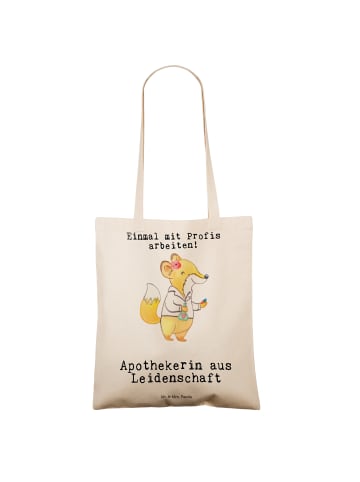 Mr. & Mrs. Panda Tragetasche Apothekerin Leidenschaft mit Spruch in Creme