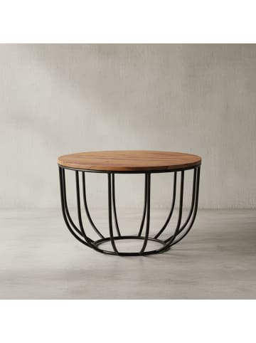 KADIMA DESIGN Couchtisch | Sheesham/Metall, 60x60x39cm, Industrial