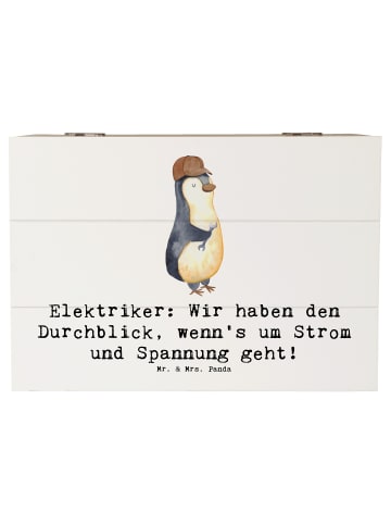 Mr. & Mrs. Panda Aufbewahrungsbox Elektriker Durchblick mit Spruch in Weiß